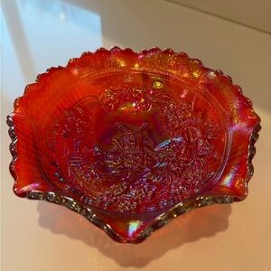 Radiant vintage Scarlet Glass Bowl